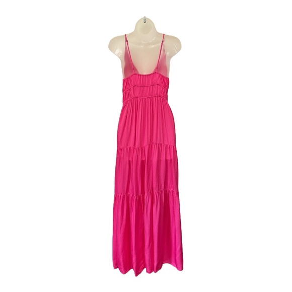 YFB | NEW!!! $238 Sienna Tiered Maxi Dress in Hot Pink, Size Small - Picture 10 of 12